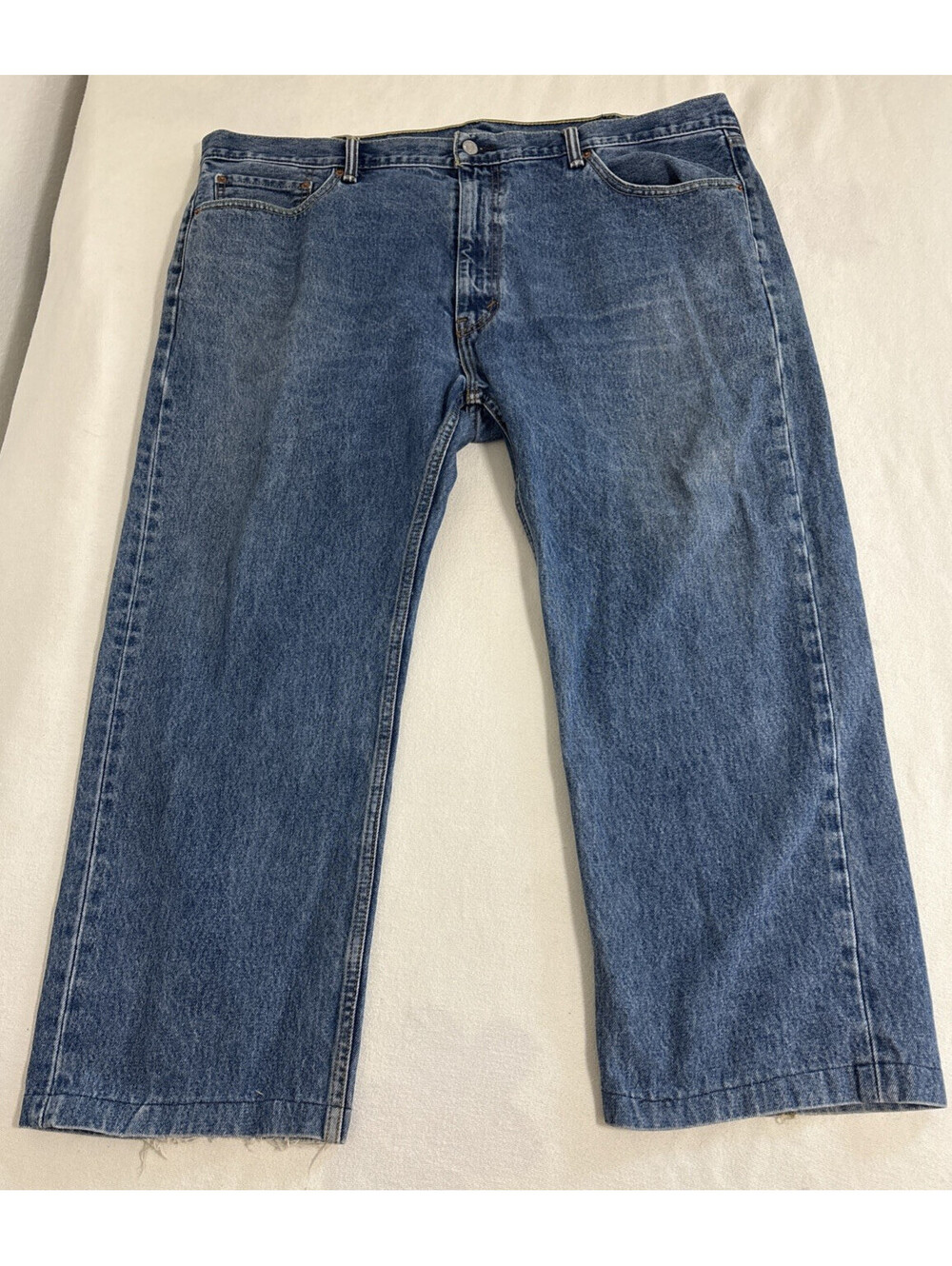 Levi’s 505 Men’s Jeans 44x32 Straight Leg Frayed Hem Denim